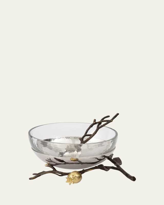 Pomegranate Glass Bowl with Spoon